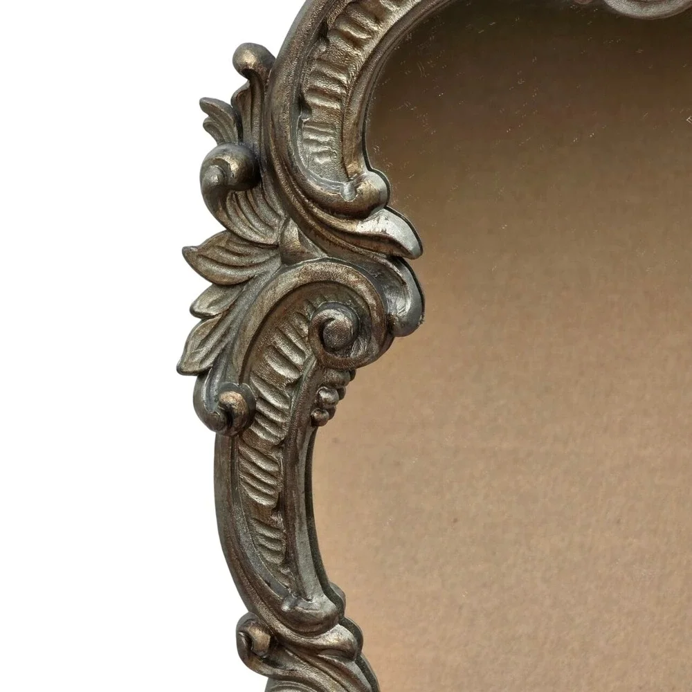 Vintage Italian Ornate Wall Mirror Antique Silver Rococo Baroque Frame Italy